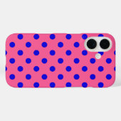 Blauw op roze stippen Patroonontwerp Case-Mate iPhone Case (Achterkant (horizontaal))
