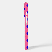 Blauw op roze stippen Patroonontwerp Case-Mate iPhone Case (Achterkant / Links)
