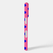 Blauw op roze stippen Patroonontwerp Case-Mate iPhone Case (Achterkant / Rechts)