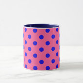 Blauw op roze stippen Patroonontwerp Mok (Midden)