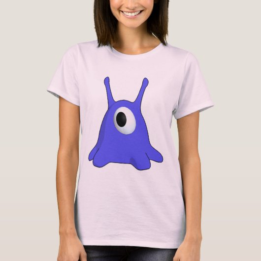 Blauw op roze t-shirt (Voorkant)