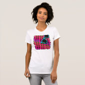 Blauw op roze zonnebrillen Neon Retro Patroonontwe T-shirt (Voorkant volledig)