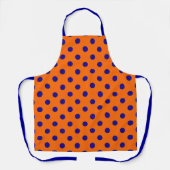 Blauw op Sinaasappel Polka Dots Patroonontwerp Schort (Voorkant)