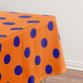Blauw op Sinaasappel Polka Dots Patroonontwerp Tafelkleed