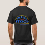 BLAUW op STOOP Basic Dark T shirt (Achterkant)