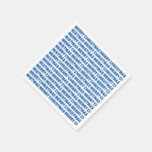 Blauw op White KerstTypography Paper Napkin Servet (Hoek)