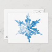 Blauw op wit, bruisend Snowflake-ontwerp Briefkaart (Voorkant / Achterkant)