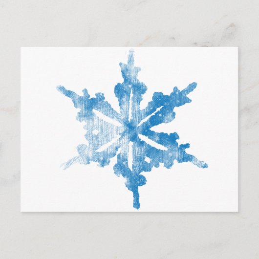 Blauw op wit, bruisend Snowflake-ontwerp Briefkaart (Voorkant)