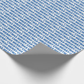 Blauw op wit kerstpapier voor het ompakken van ker cadeaupapier (Hoek)