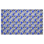 Blauw op witte Fleur De Lis Stof (Fat Quarter)