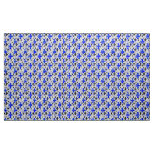 Blauw op witte Fleur De Lis Stof (Yard (91,4 cm))