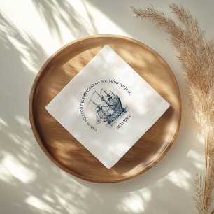 Blauw op Witte Vintage Boot Verjaardagsfeestje Servet