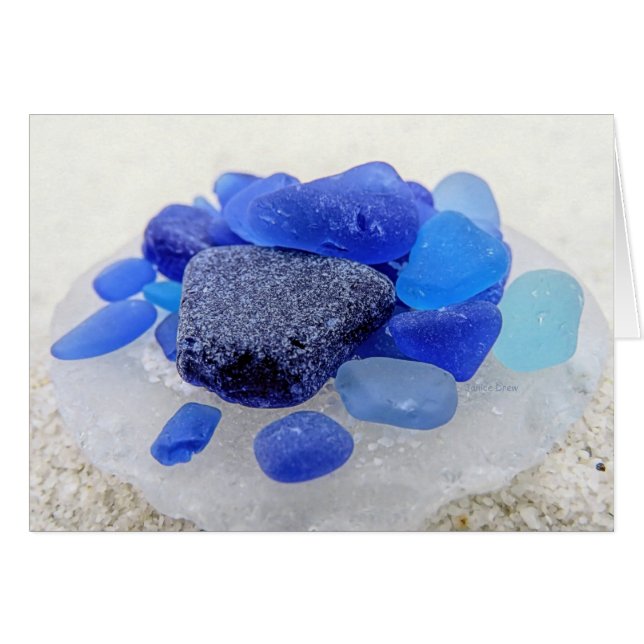 Blauw op Witte Zee Glas (Voorkant Horizontaal)