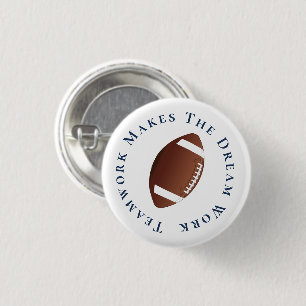 Blauw op witwerk maakt de droom tot werk ronde button 3,2 cm