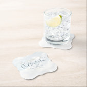 Blauw Op Wolkennegen Elegant Bruidsfeest Kartonnen Onderzetters (Insitu)