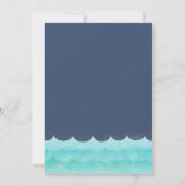 Blauw op Zee Nautical Wedding Invites Kaart (Achterkant)
