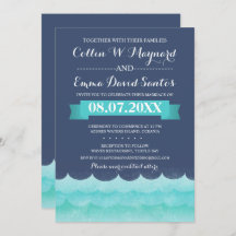 Blauw op Zee Nautical Wedding Invites