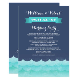 Blauw op Zee Nautical Wedding Programs Programmakaart