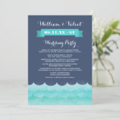 Blauw op Zee Nautical Wedding Programs Programmakaart (Staand voorkant)