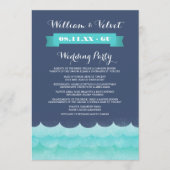 Blauw op Zee Nautical Wedding Programs Programmakaart (Voorkant)