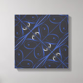 Blauw op zwart canvas afdruk (Voorkant)