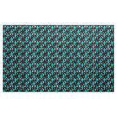 Blauw op zwart Fleur De Lis Stof (Yard (91,4 cm))