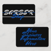 Blauw op zwart, grijs op zwarte Barberwinkel Visitekaartje (Voorkant / Achterkant)