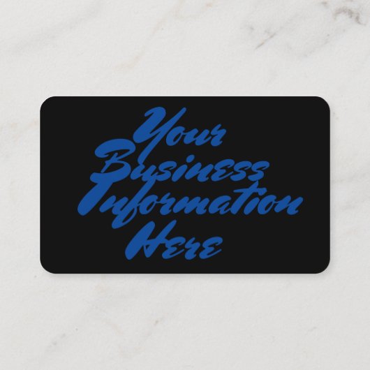 Blauw op zwart, grijs op zwarte Barberwinkel Visitekaartje (Achterkant)