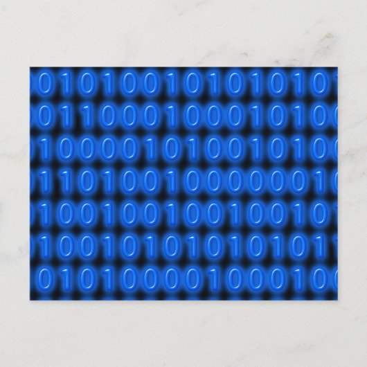 Blauw op zwarte binaire code briefkaart (Voorkant)