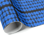 Blauw op zwarte binaire code cadeaupapier (Rol Hoek)