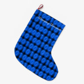 Blauw op zwarte binaire code grote kerstsok (Voorkant (Hangend))