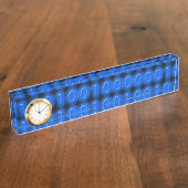 Blauw op zwarte binaire code naambordje (Zijkant)