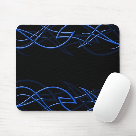 Blauw op zwarte "Elegance" Mousepad Muismat (Met muis)
