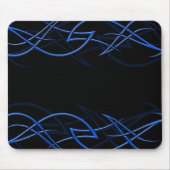 Blauw op zwarte "Elegance" Mousepad Muismat (Voorkant)
