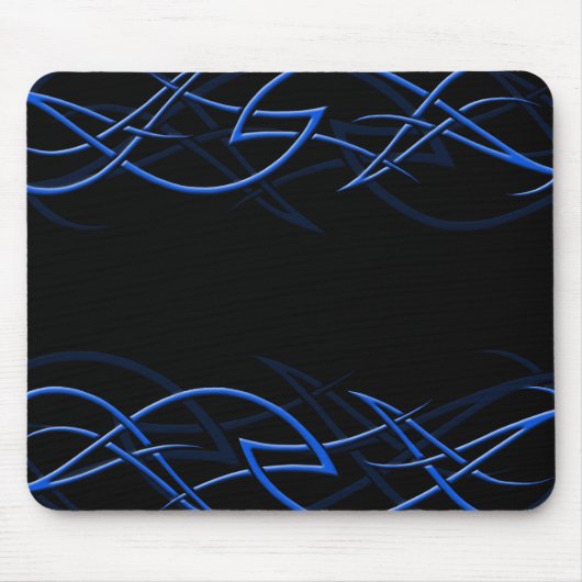 Blauw op zwarte "Elegance" Mousepad Muismat (Voorkant)