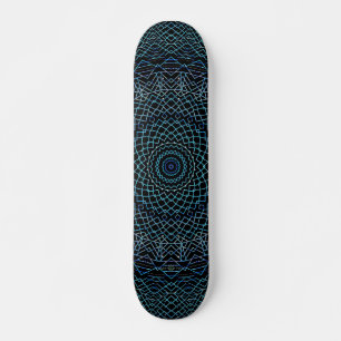 Blauw op zwarte mandala persoonlijk skateboard