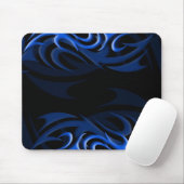 Blauw op zwarte "rook" Mousepad Muismat (Met muis)