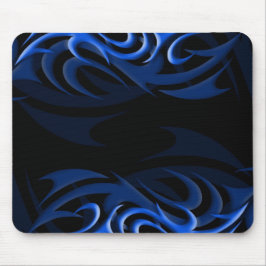 Blauw op zwarte "rook" Mousepad Muismat