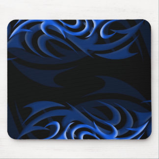 Blauw op zwarte "rook" Mousepad Muismat