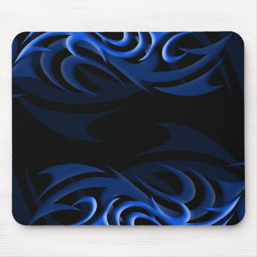 Blauw op zwarte "rook" Mousepad Muismat (Voorkant)