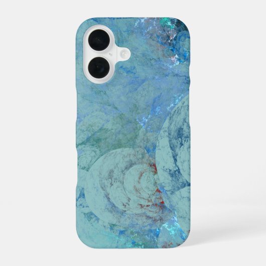 Blauw Opal Abstract iPhone 16 Hoesje (Achterkant)