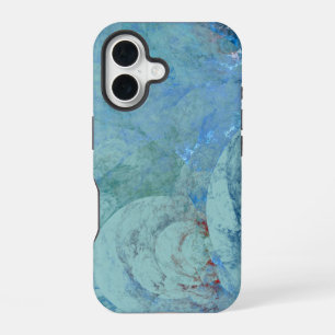 Blauw Opal Abstract iPhone 16 Hoesje
