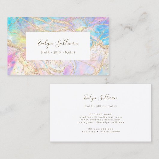 blauw opal background visitekaartje (Voorkant / Achterkant)