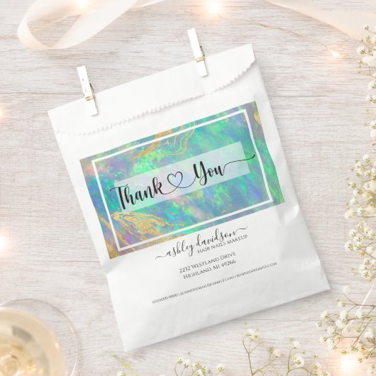 Blauw Opal | Cadeauzakken | Papieren winkelzakken Bedankzakje (Geknipt)