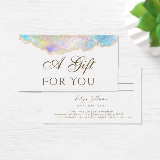 Blauw opal design CadeauKaart Visitekaartje (Bureau)