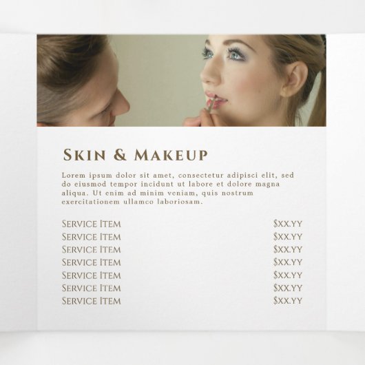 Blauw opal design drievoudig brochure drieluik kaart (Binnenkant midden)