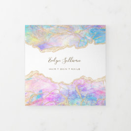 Blauw opal design drievoudig brochure drieluik kaart