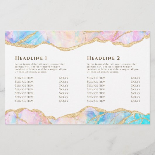 blauw opal design tweeledige brochure (Achterkant)