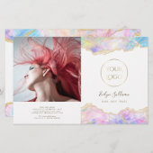 blauw opal design tweeledige brochure (Voorkant / Achterkant)