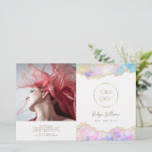 blauw opal design tweeledige brochure (Staand voorkant)